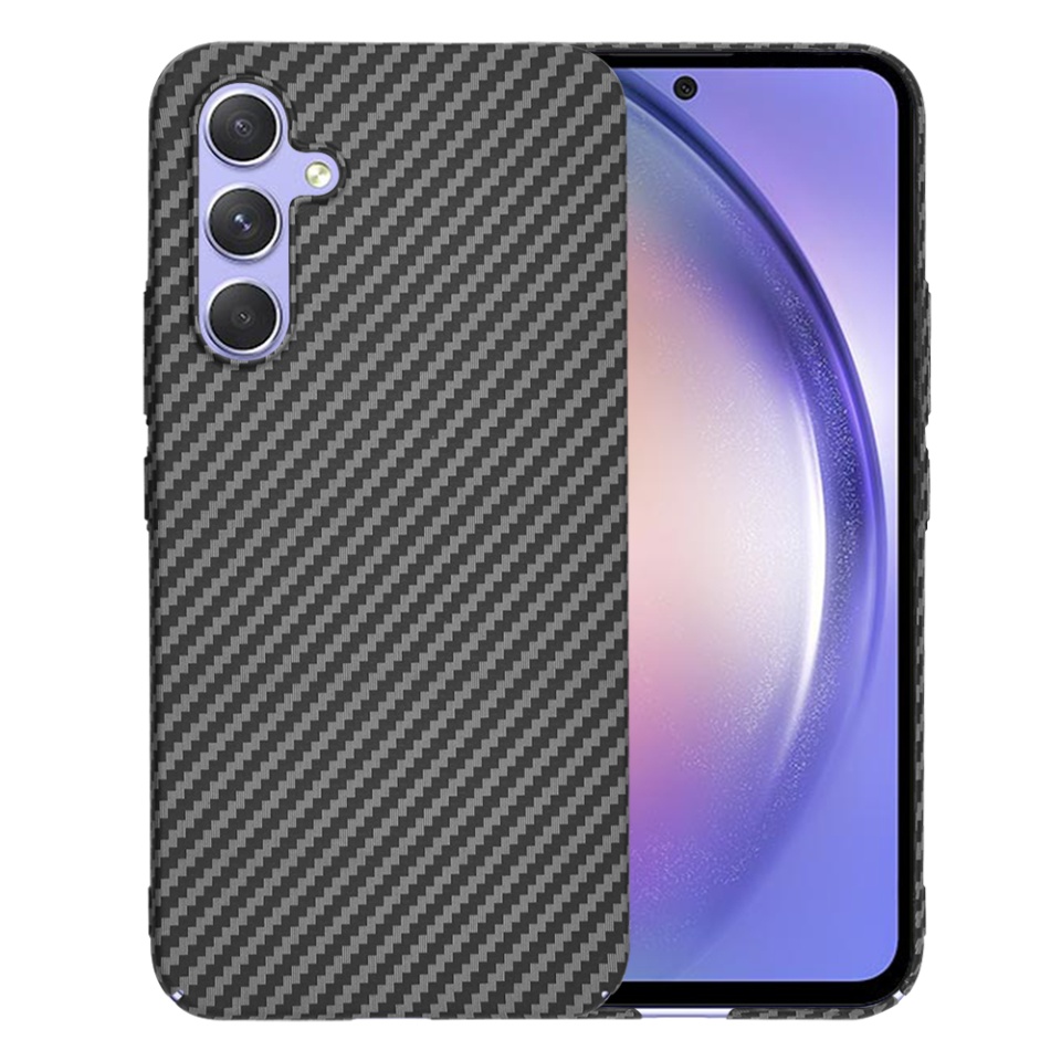 Husa pentru Samsung Galaxy A54, Finisaj Premium cu Textura de Carbon, Design Elegant, SKDR CarbonFlex - Negru