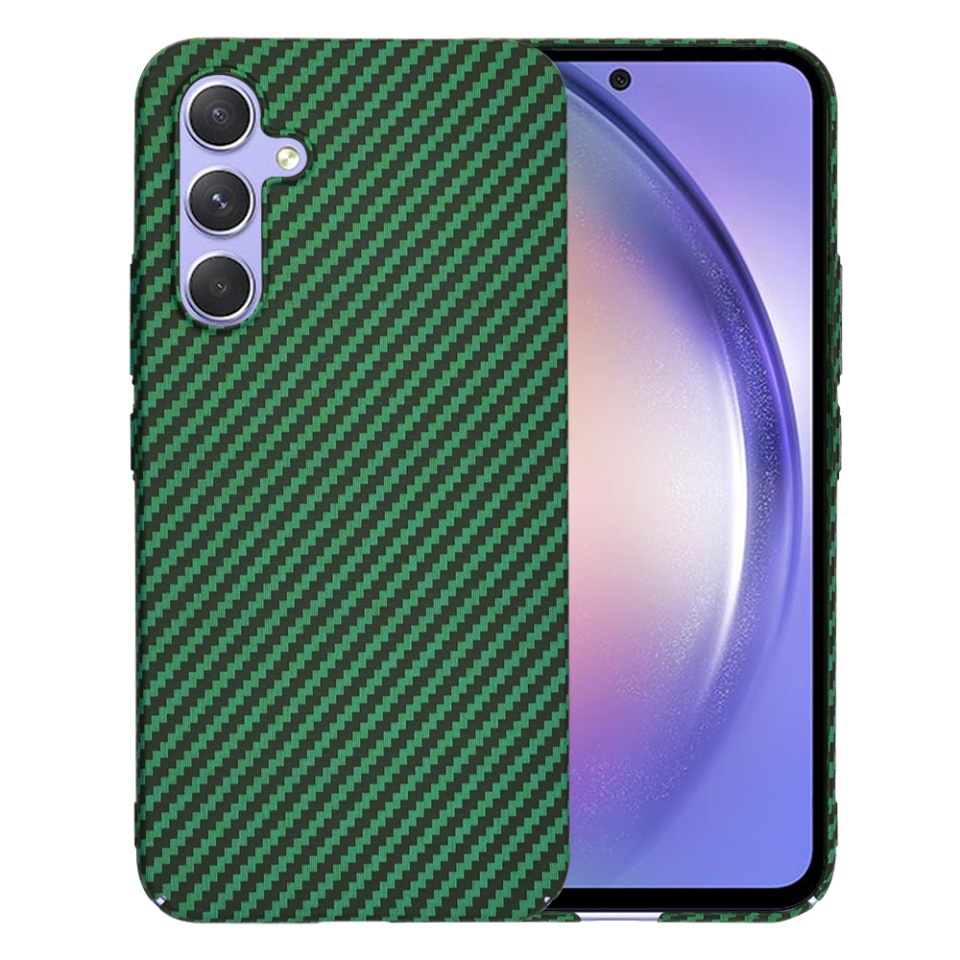 Husa pentru Samsung Galaxy A54, SKYDDAR INNOVATION, Carbonite FiberShell, Verde, set cu sticker - 1 | YEO