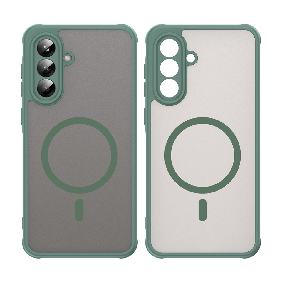 Husa pentru Samsung Galaxy A56 5G, SKYDDAR INNOVATION, HaloFrost MagSafe II, Antisoc, set cu sticker, Verde - 1 | YEO