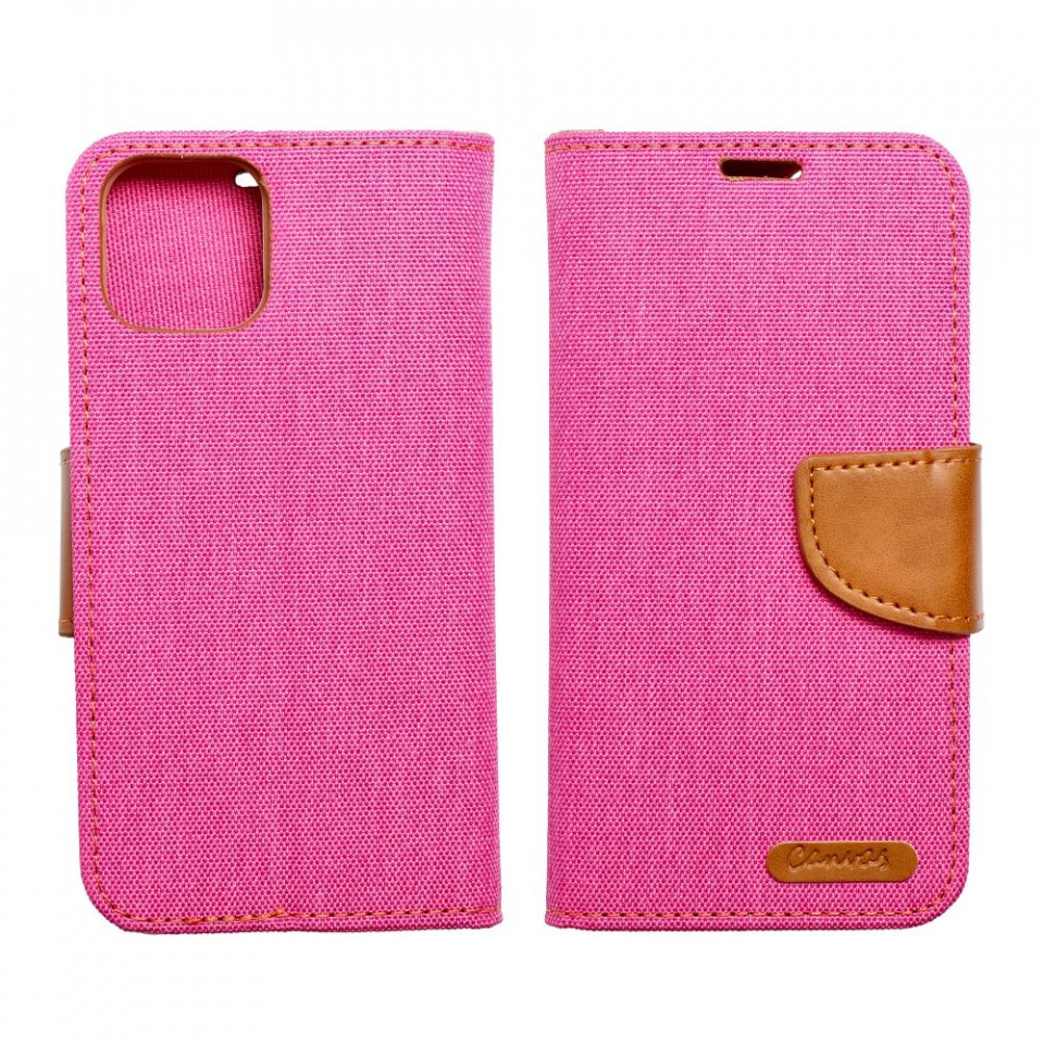 Husa pentru Samsung Galaxy S10 Plus tip carte, inchidere magnetica, Skyddar Canvas - Roz - 2 | YEO