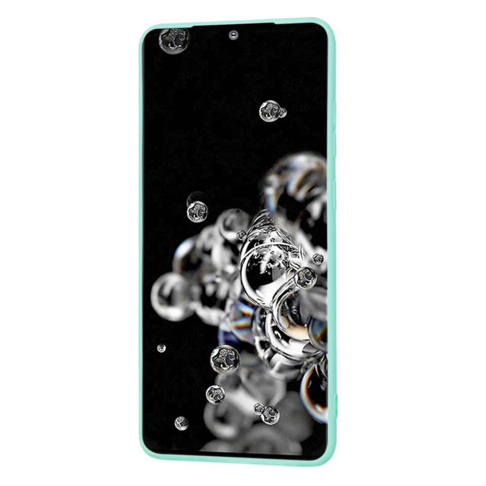 Husa pentru Samsung Galaxy S20 Ultra 5G / Galaxy S20 Ultra, SKYDDAR INNOVATION, din Silicon Catifelat, SoftElegance, set cu sticker, Turcoaz - 2 | YEO