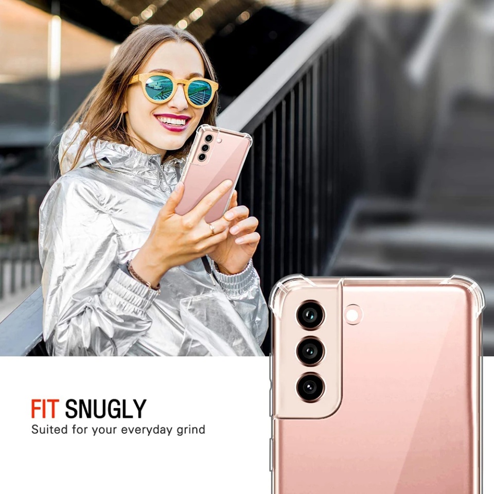 Husa pentru Samsung Galaxy S21 FE 5G , SKYDDAR INNOVATION, Shockproof Clear din Silicon Slim, Transparenta, set cu sticker - 3 | YEO