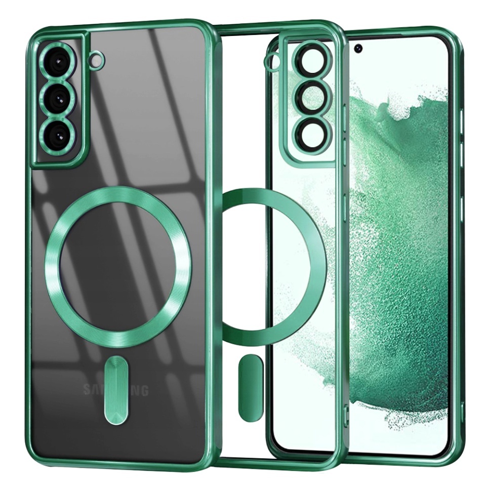 Husa pentru Samsung Galaxy S22 Plus 5G, SKYDDAR INNOVATION, Luxury Shield Magsafe, Protectie Antisoc, set cu sticker, Verde deschis