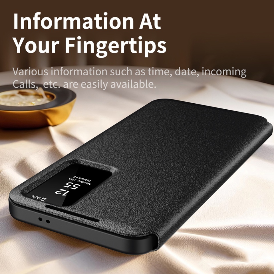 Husa pentru Samsung Galaxy S22 Plus 5G tip carte, Skyddar, cu portofel si SmartView, Premium, set cu sticker, Negru - 2 | YEO