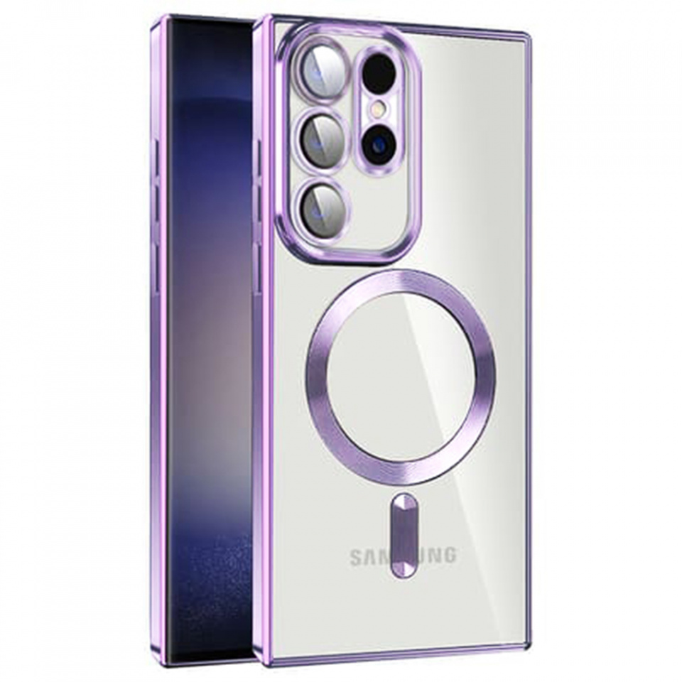 Husa pentru Samsung Galaxy S22 Ultra 5G cu Magsafe integrat, SKYDDAR Luxury Shield - Mov