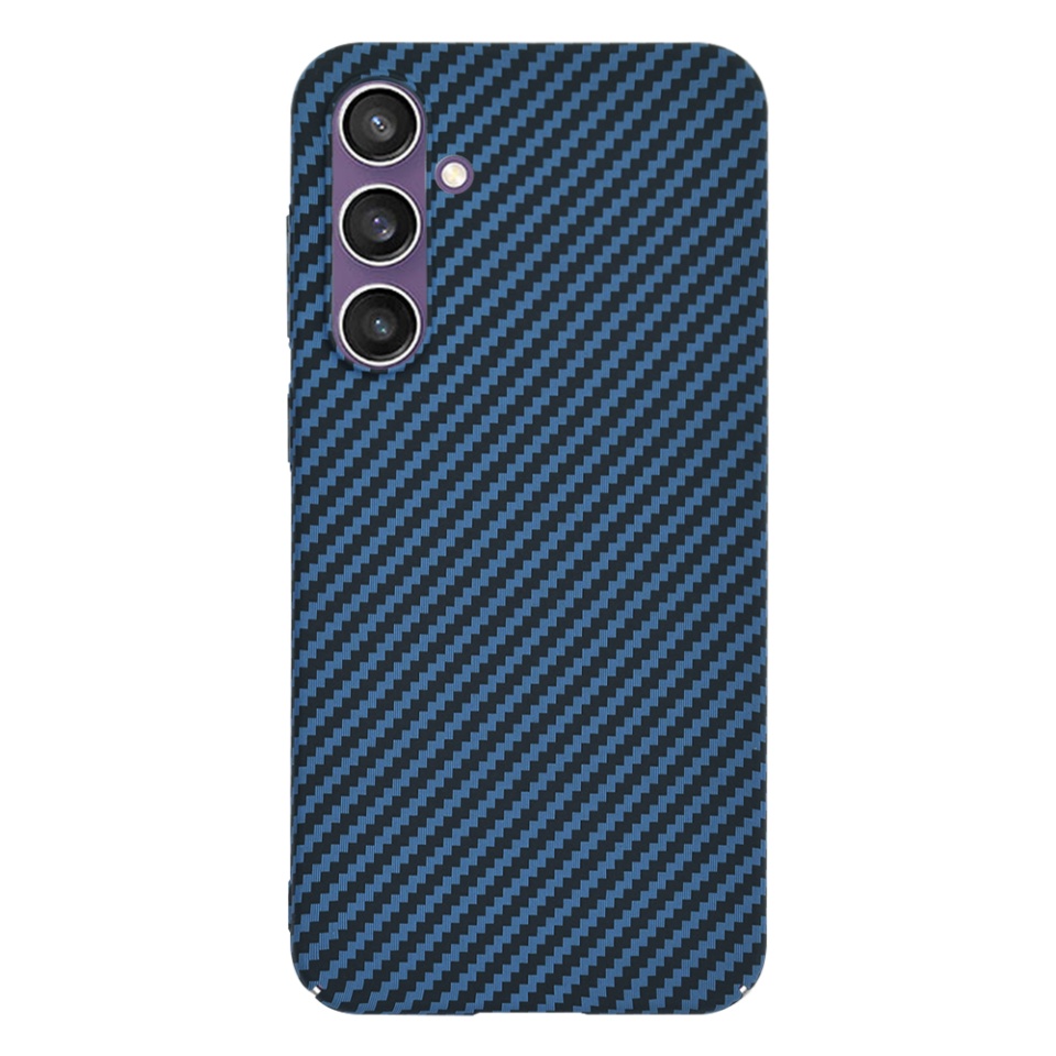 Husa pentru Samsung Galaxy S23 FE, Finisaj Premium cu Textura de Carbon, Design Elegant, SKDR CarbonFlex - Cyan - 2 | YEO