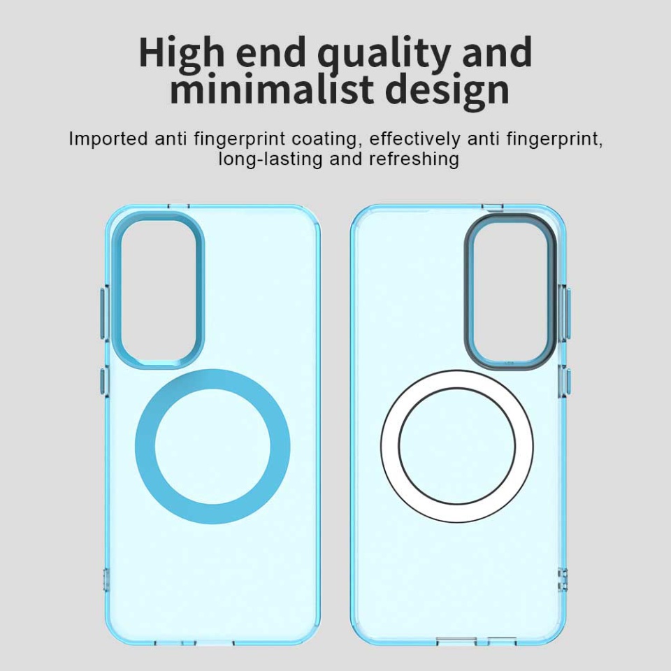Husa pentru Samsung Galaxy S23 FE, SKYDDAR INOVATION, CandyCase, Magsafe, set cu sticker, Albastru - 2 | YEO