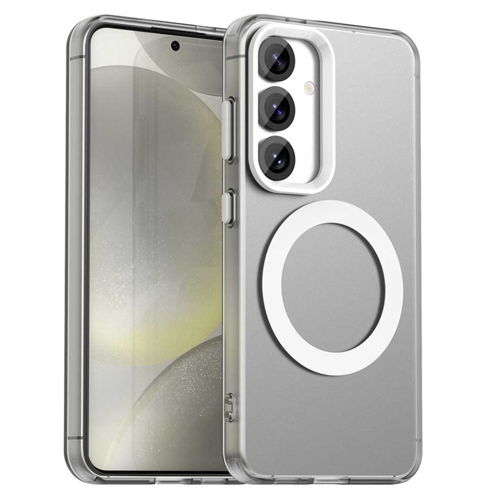 Husa pentru Samsung Galaxy S23 FE, SKYDDAR INOVATION, CandyCase, Magsafe, set cu sticker, Alb