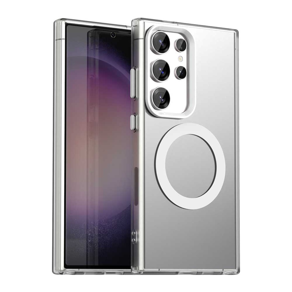 Husa pentru Samsung Galaxy S23 Ultra, SKYDDAR INOVATION, CandyCase, Magsafe, set cu sticker, Alb