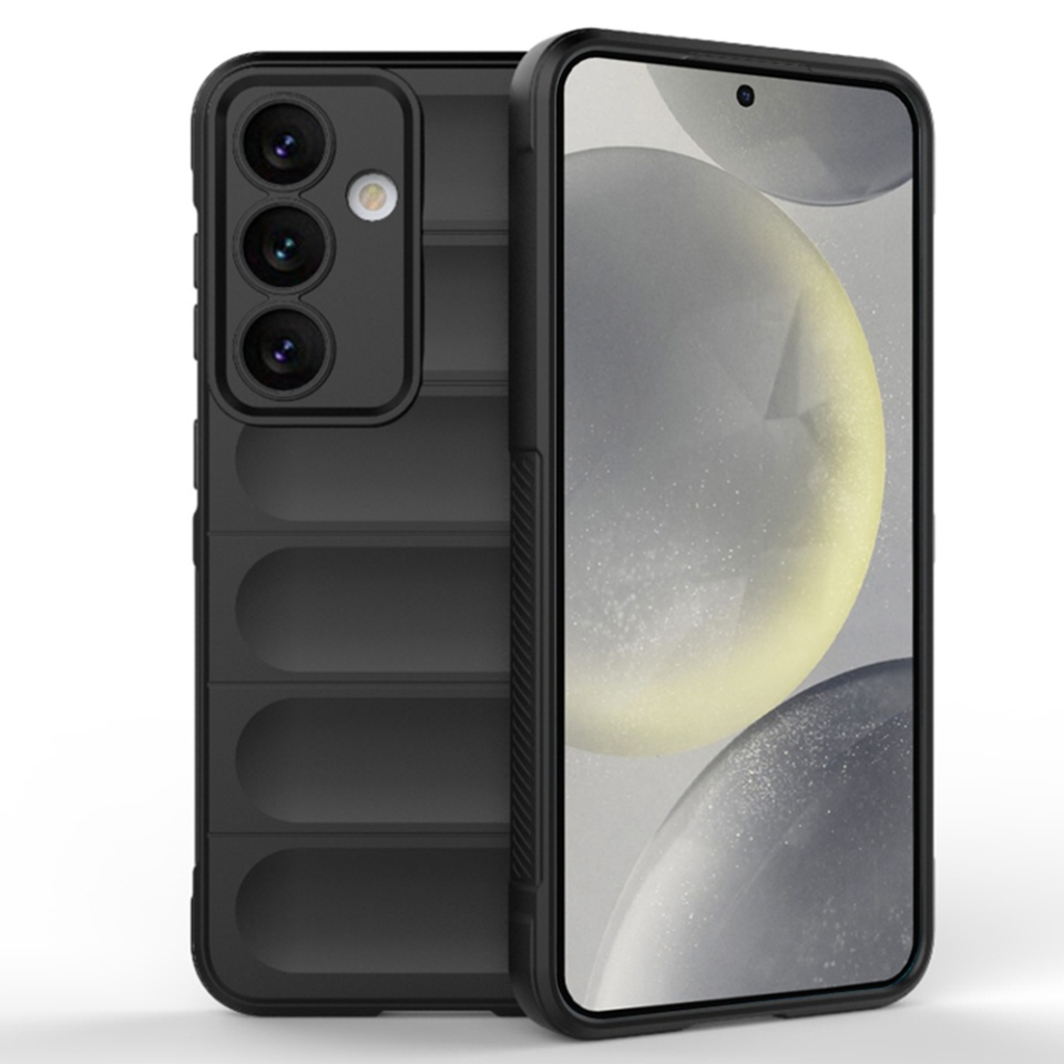 Husa pentru Samsung Galaxy S24 FE eleganta, din silicon mat, SKDR Vogue - Negru