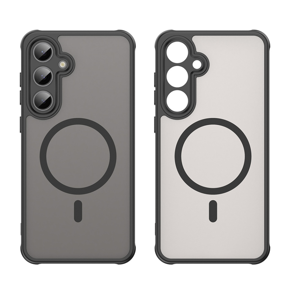 Husa pentru Samsung Galaxy S24 FE, SKYDDAR INNOVATION, HaloFrost MagSafe II, Antisoc, set cu sticker, Negru - 1 | YEO