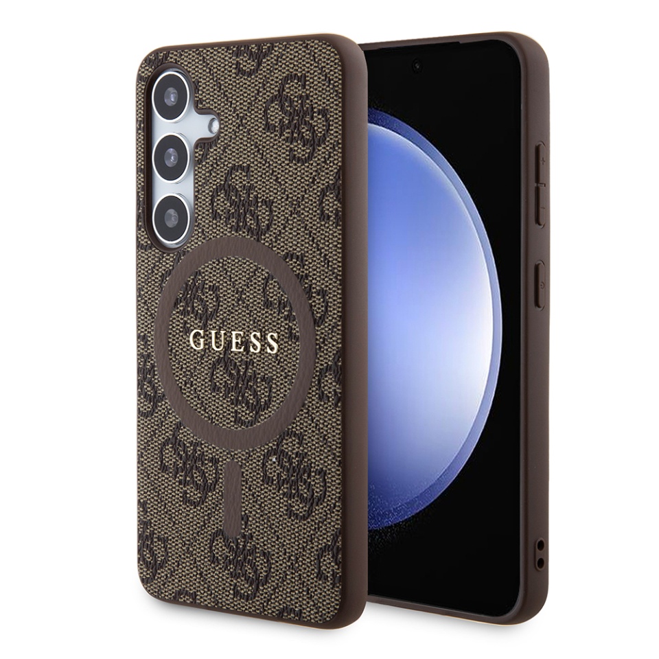 Husa pentru Samsung Galaxy S24 Plus, 4G Collection Leather MagSafe, Guess - Maro