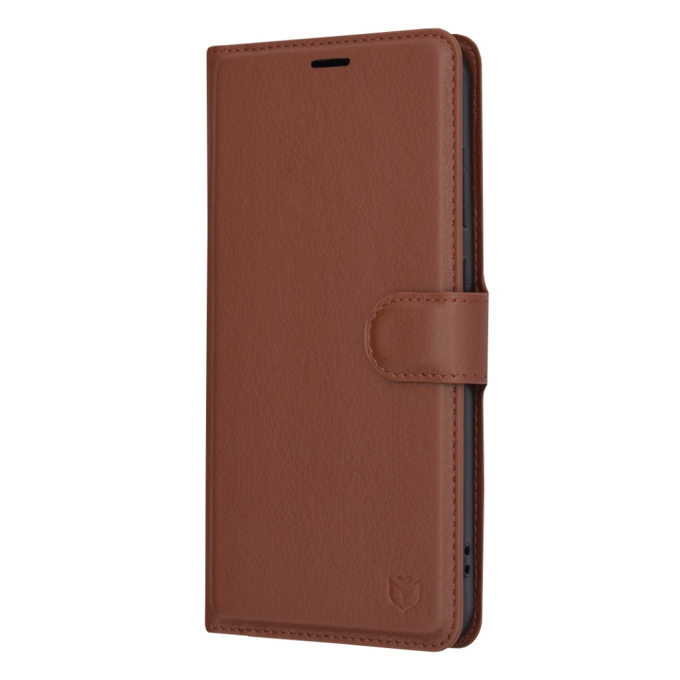 Husa pentru Samsung Galaxy S24 Plus tip Carte, cu Portofel Interior, Finisaje Premium, SKYDDAR Leather Wallet - Maro - 3 | YEO
