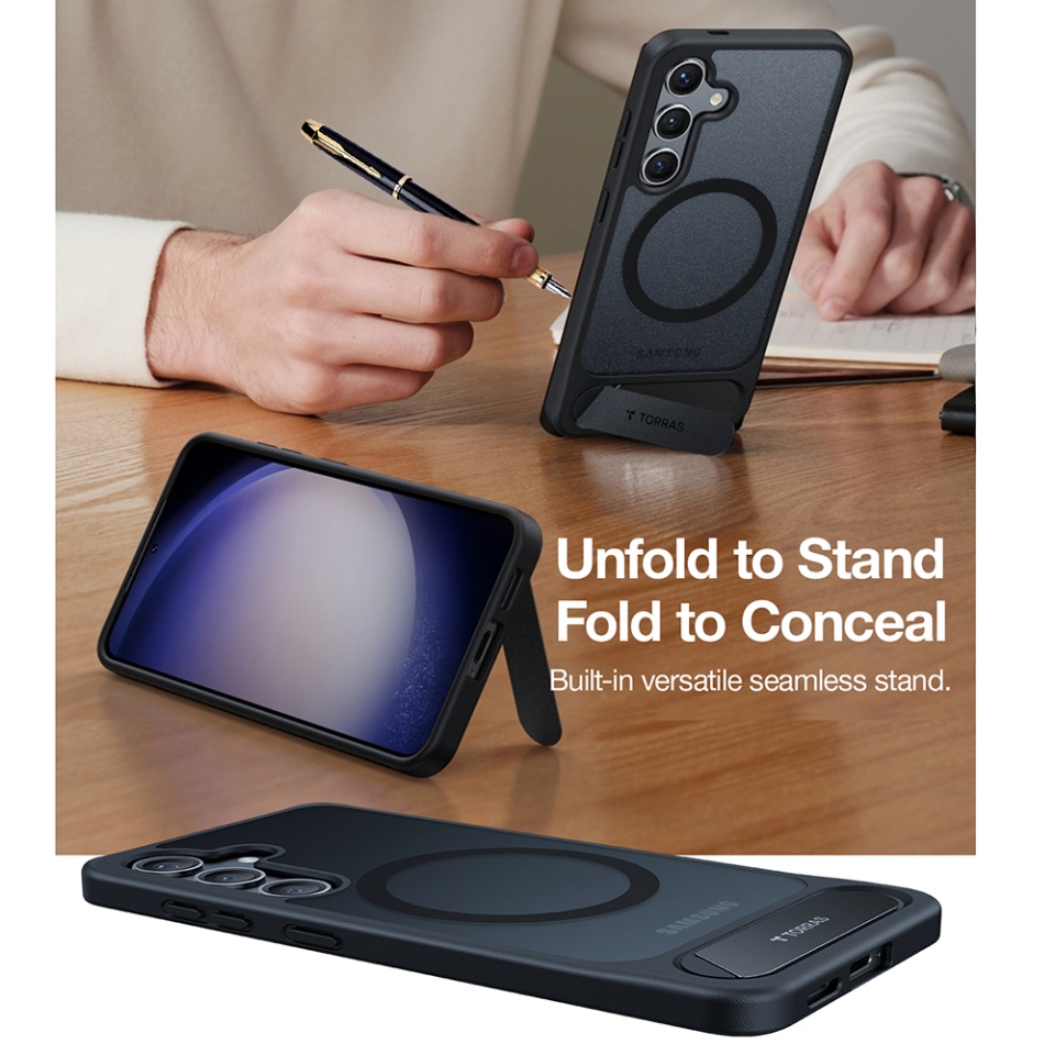 Husa pentru Samsung Galaxy S24, Torras Pstand MagSafe, Negru - 6