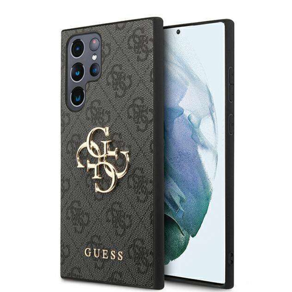 Husa pentru Samsung Galaxy S24 Ultra, Guess 4G Metal Logo, Protectie Slim, Compatibila, Negru