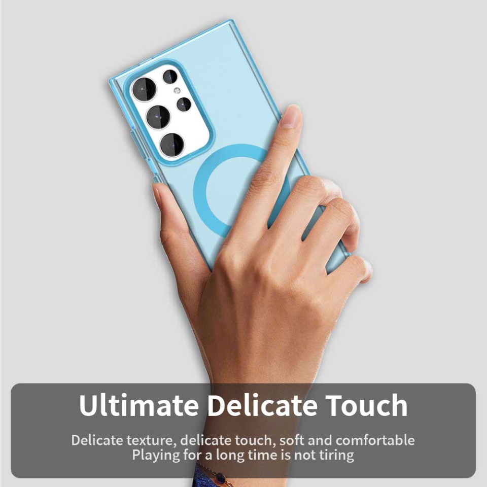Husa pentru Samsung Galaxy S24 Ultra, SKYDDAR INOVATION, CandyCase, Magsafe, set cu sticker, Albastru - 2 | YEO