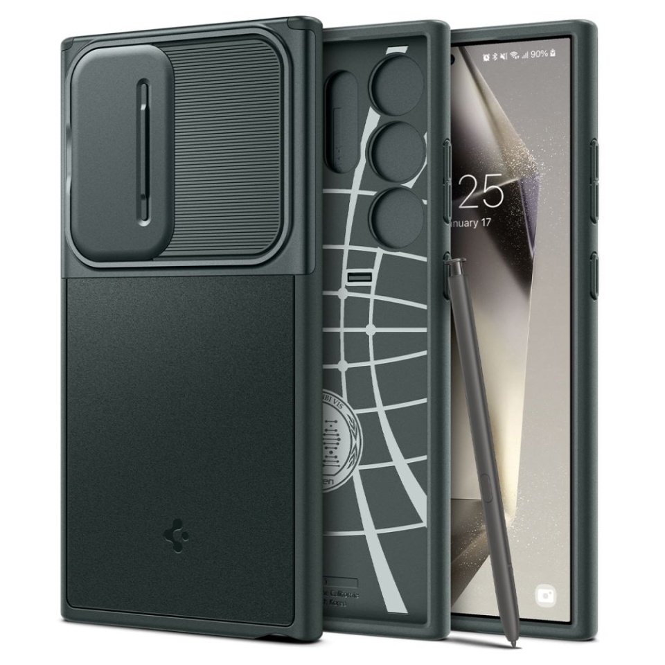 Husa pentru Samsung Galaxy S24 Ultra, Spigen Optik Armor - Verde