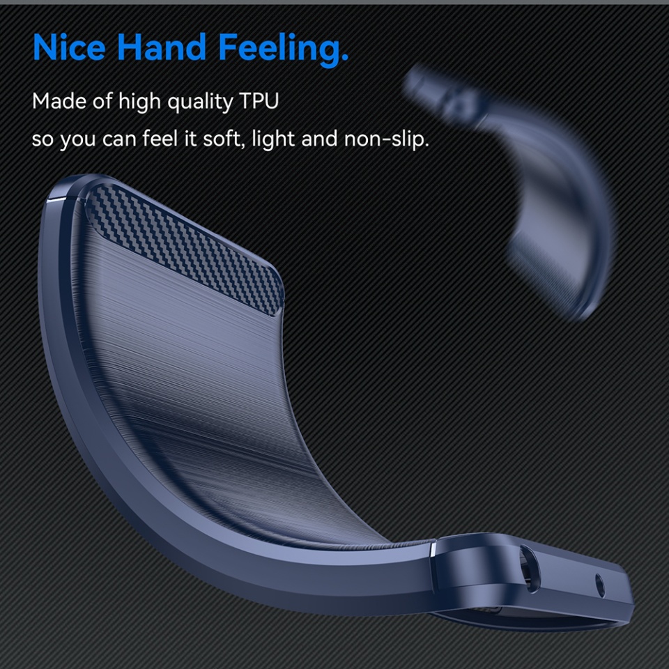 Husa pentru Samsung Galaxy S25 din Silicon Premium, Slim, cu textura Fibra Carbon - Albastru - 3 | YEO