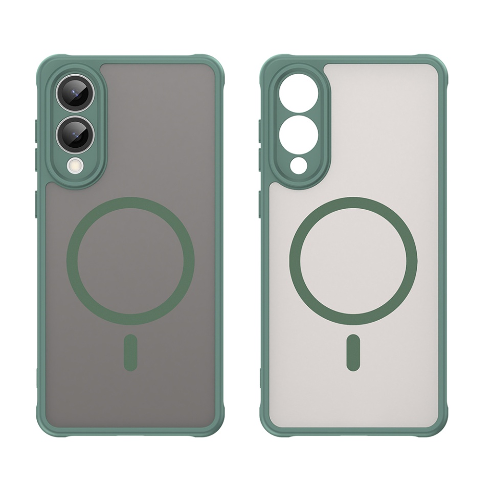 Husa pentru Samsung Galaxy S25 Edge, SKYDDAR INNOVATION, HaloFrost MagSafe II, Antisoc, set cu sticker, Verde - 1 | YEO