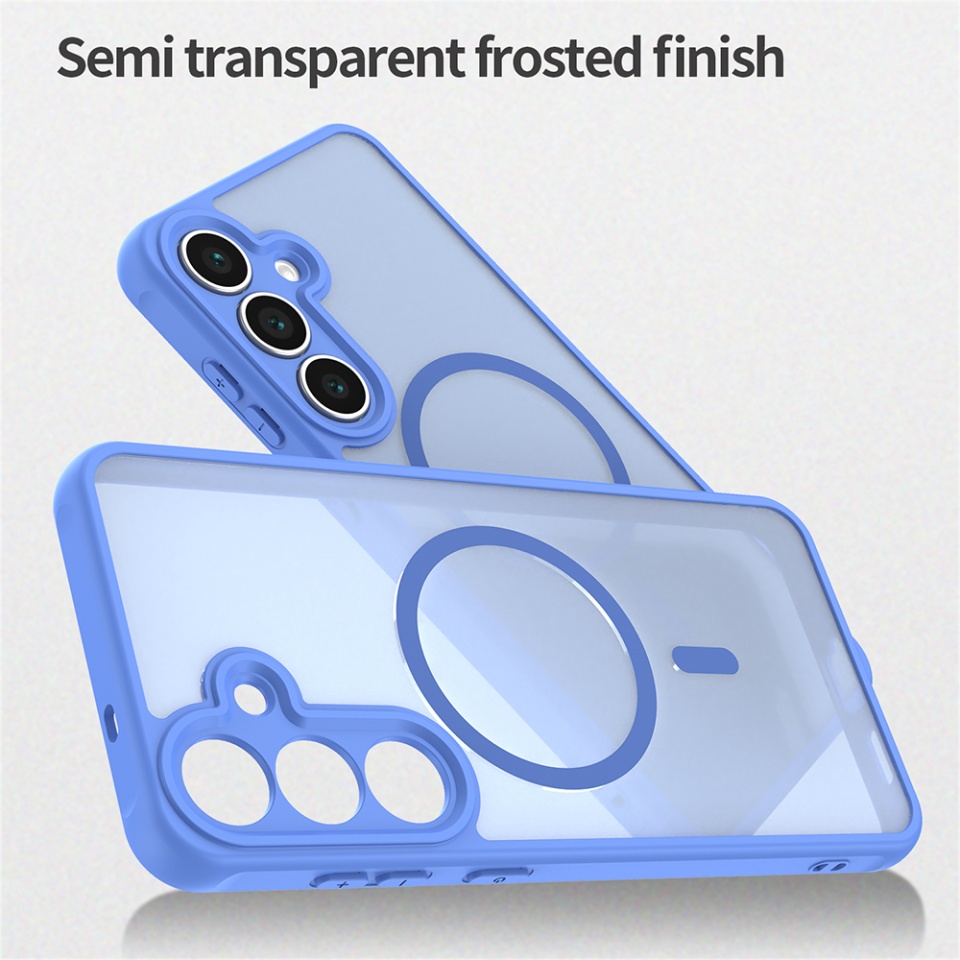 Husa pentru Samsung Galaxy S25 FE, SKYDDAR INNOVATION, HaloFrost MagSafe II, Antisoc, set cu sticker, Albastru - 2 | YEO