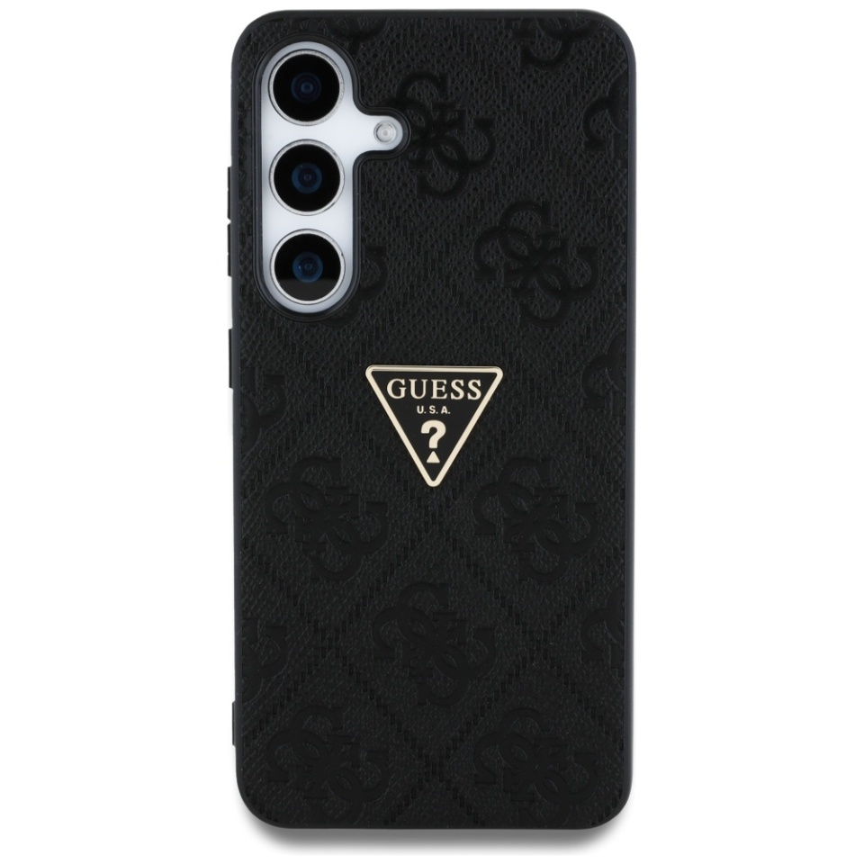 Husa pentru Samsung Galaxy S25, Grained Triangle, Guess, Negru - 1 | YEO