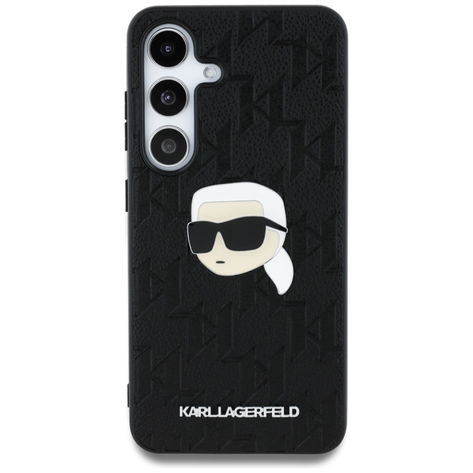 Husa pentru Samsung Galaxy S25, Hardcase Leather Monogram, Karl Lagerfeld - Negru Karl - 1 | YEO
