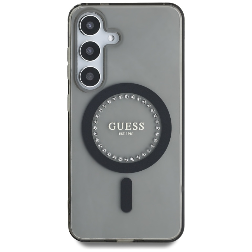 Husa pentru Samsung Galaxy S25 IML Rhinestones MagSafe, Guess - Negru - 1 | YEO
