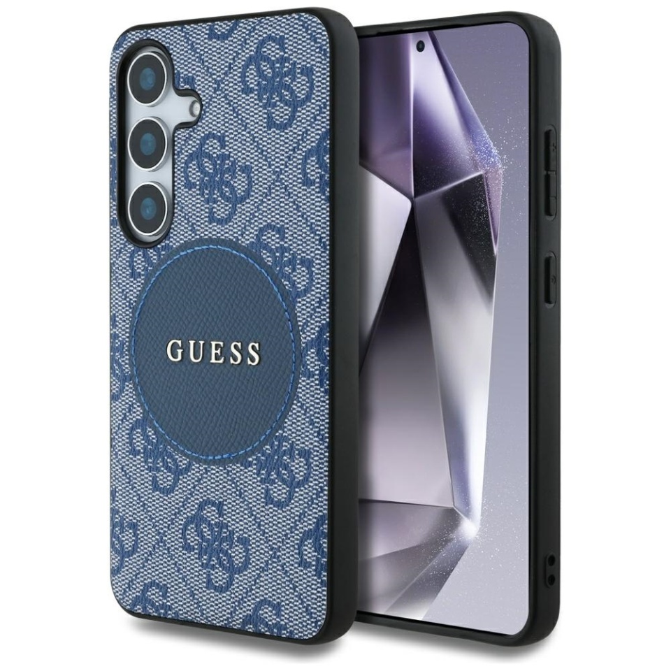 Husa pentru Samsung Galaxy S25 Plus, Circle Classic Logo MagSafe, Guess, Albastru