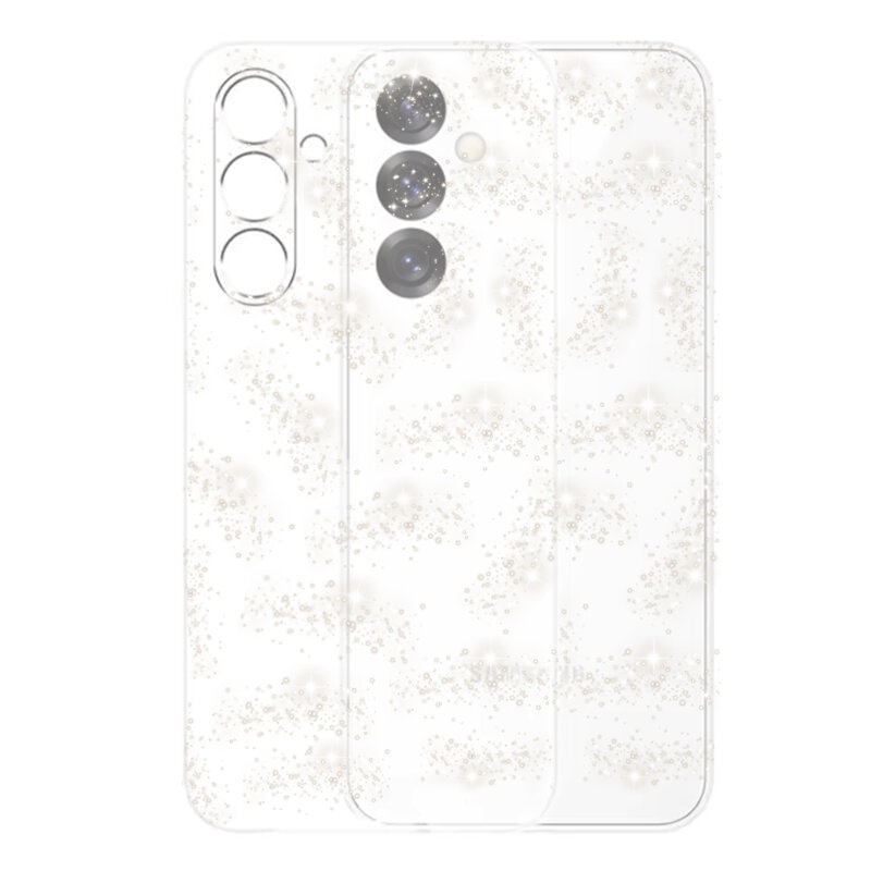 Husa pentru Samsung Galaxy S25 Plus din Silicon TPU cu Sclipici, Design Elegant si Ultra Subtire, SKDR Shine - Transparenta