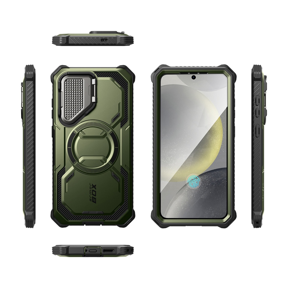 Husa pentru Samsung Galaxy S25 Plus, Kickstand, AntiSock, I-Blason Armorbox - Verde - 2 | YEO
