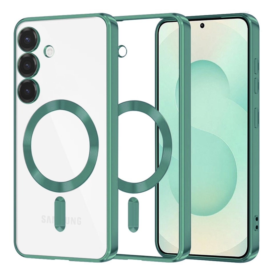 Husa pentru Samsung Galaxy S25 Plus, SKYDDAR INNOVATION, Luxury Shield Magsafe, Protectie Antisoc, set cu sticker, Verde deschis