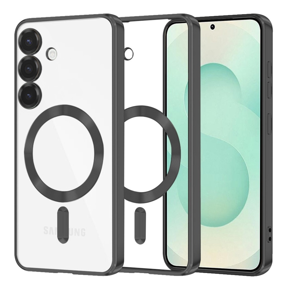 Husa pentru Samsung Galaxy S25 Plus, SKYDDAR INNOVATION, Luxury Shield Magsafe, Protectie Antisoc, set cu sticker, Negru