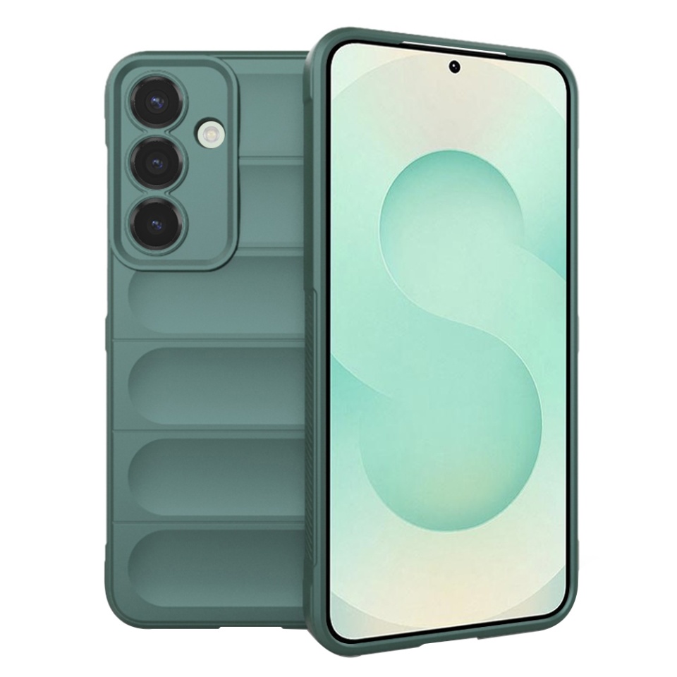 Husa pentru Samsung Galaxy S25 Plus, SKYDDAR INNOVATION, Magic Shield, din Silicon Mat, set cu sticker, Verde