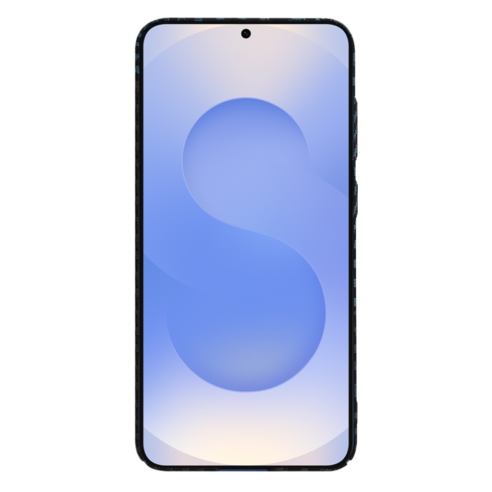 Husa pentru Samsung Galaxy S25, SKYDDAR INNOVATION, Carbonite FiberShell, Bleu, set cu sticker - 2 | YEO