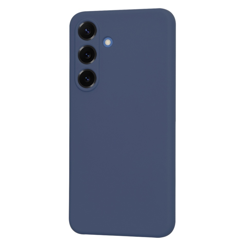 Husa pentru Samsung Galaxy S25, SKYDDAR INNOVATION, din Silicon Catifelat, SoftElegance, set cu sticker, Bleumarin - 2 | YEO
