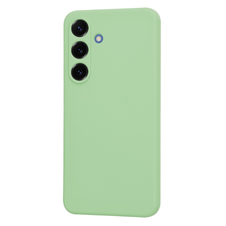 Husa pentru Samsung Galaxy S25, SKYDDAR INNOVATION, din Silicon Catifelat, SoftElegance, set cu sticker, Verde deschis - 2 | YEO