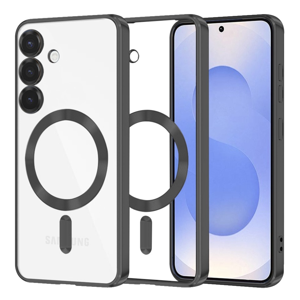 Husa pentru Samsung Galaxy S25, SKYDDAR INNOVATION, Luxury Shield Magsafe, Protectie Antisoc, set cu sticker, Negru