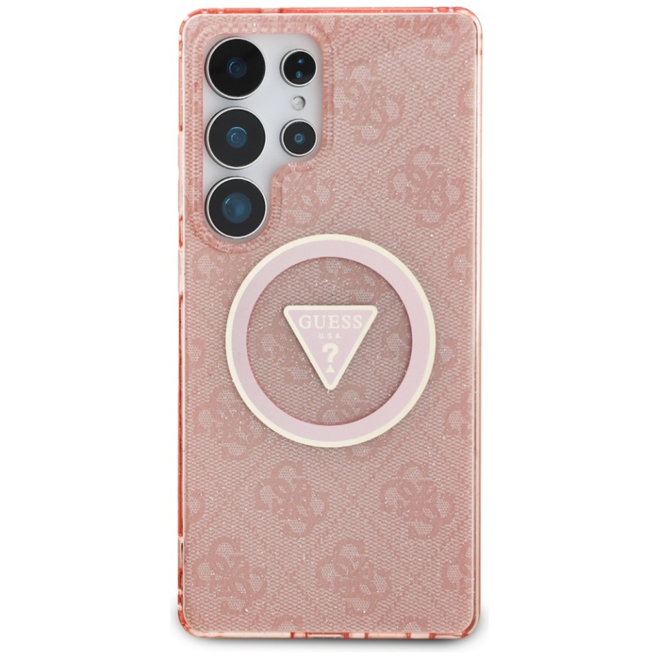 Husa pentru Samsung Galaxy S25 Ultra IML Glitter Circle MagSafe, Guess - Roz - 1 | YEO