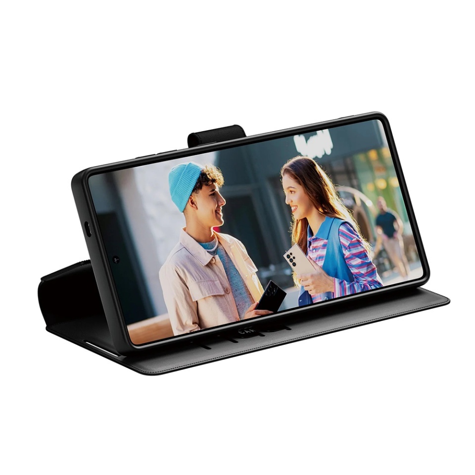 Husa pentru Samsung Galaxy S25 Ultra, PanzerGlass, CARE Feature Kickstand Wallet Case, Tip Carte cu Inchidere Magnetica, Suport Stand si Slot Card Protectie 360°, Testata la Socuri, Negru - 2 | YEO