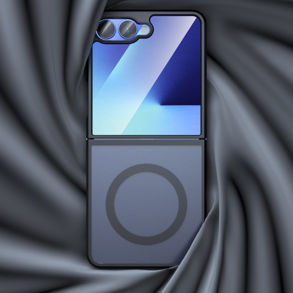 Husa pentru Samsung Galaxy Z Flip7, SKYDDAR INNOVATION, PureFrost MagSafe, AntiSoc, set cu sticker, Negru frost - 3 | YEO