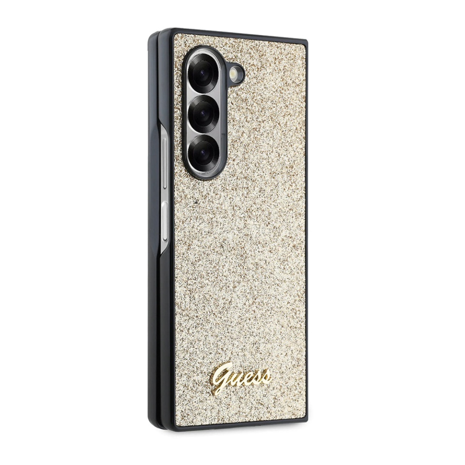 Husa pentru Samsung Galaxy Z Fold6, Glitter Script, Guess, Auriu - 3 | YEO