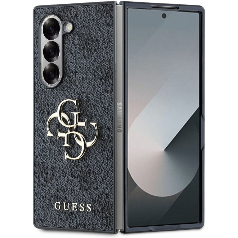 Husa pentru Samsung Galaxy Z Fold6, Guess 4G Metal Logo, Protectie Slim, Compatibila, Negru