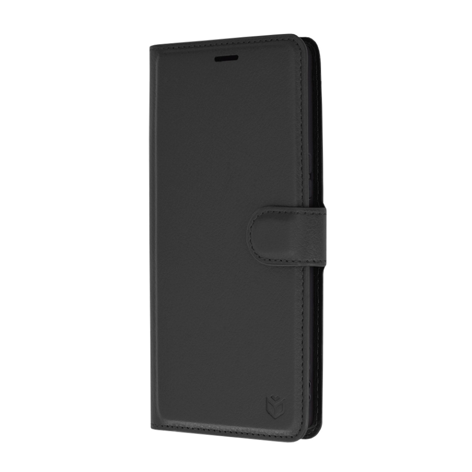 Husa pentru Sony Xperia 1 VI, SKYDDAR INNOVATION, Leather Folio tip Carte, cu Portofel Interior, Finisaje Premium, set cu sticker, Negru - 3 | YEO