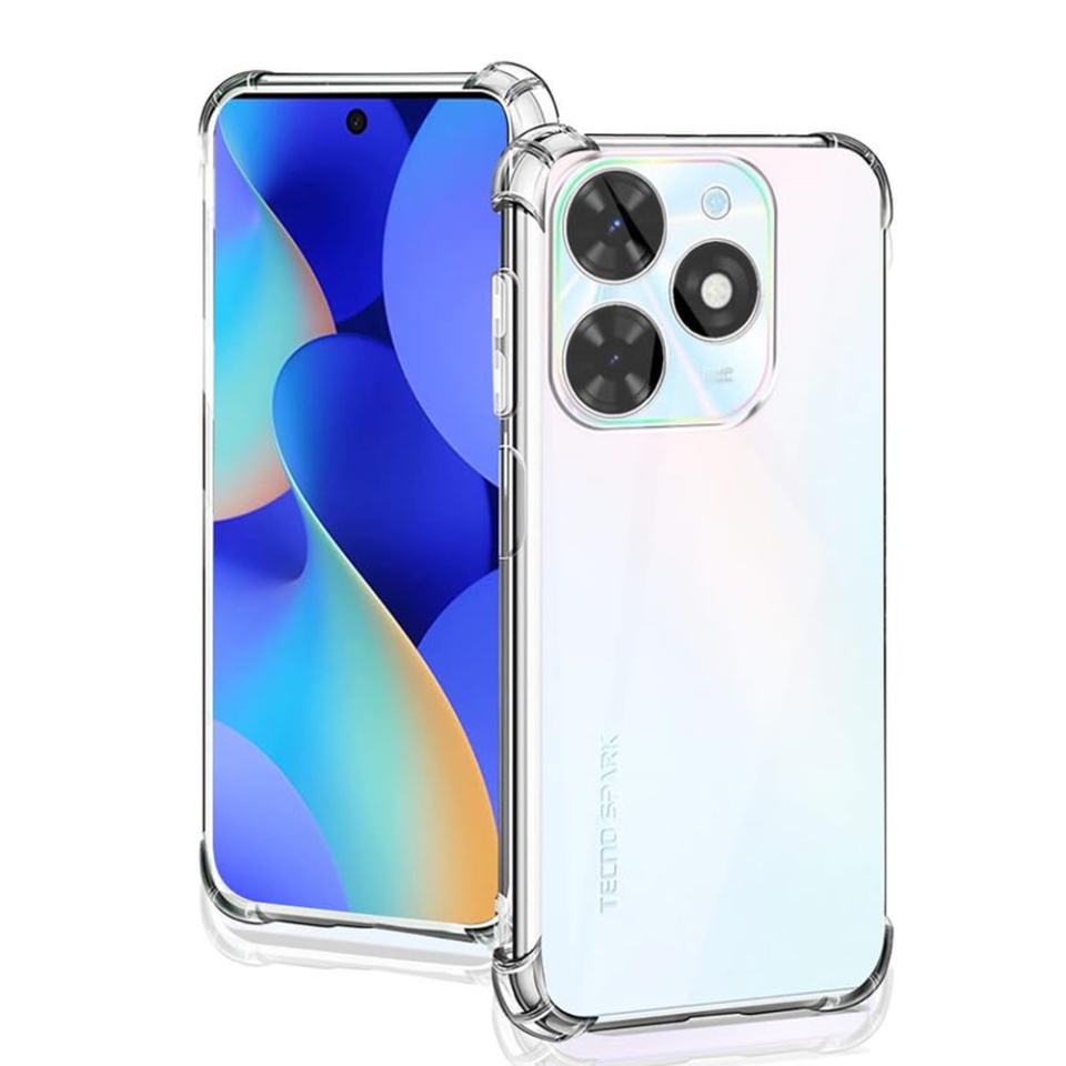 Husa pentru Tecno Spark Go 2024 / Spark 20C , SKYDDAR INNOVATION, Shockproof Clear din Silicon Slim, Transparenta, set cu sticker