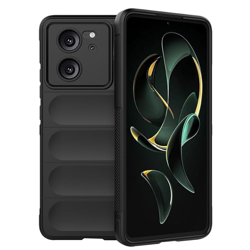 Husa pentru Xiaomi 13T / 13T Pro, SKYDDAR INNOVATION, Magic Shield, din Silicon Mat, set cu sticker, Negru