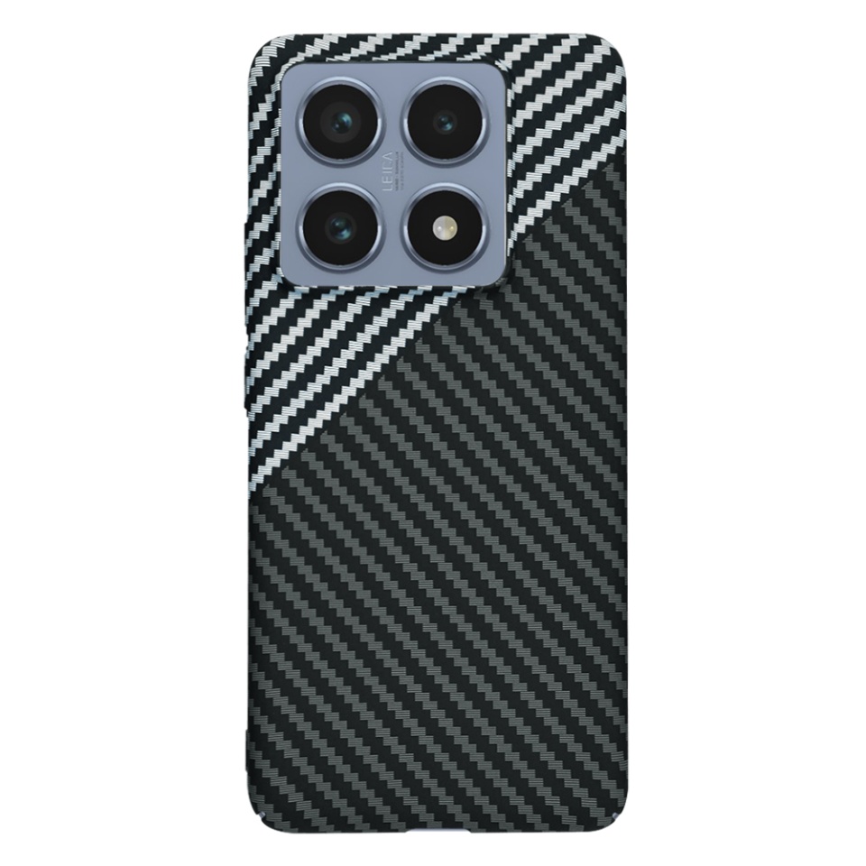 Husa pentru Xiaomi 14T Pro, Finisaj Premium cu Textura de Carbon, Design Elegant, SKDR CarbonFlex - Gri - 1 | YEO