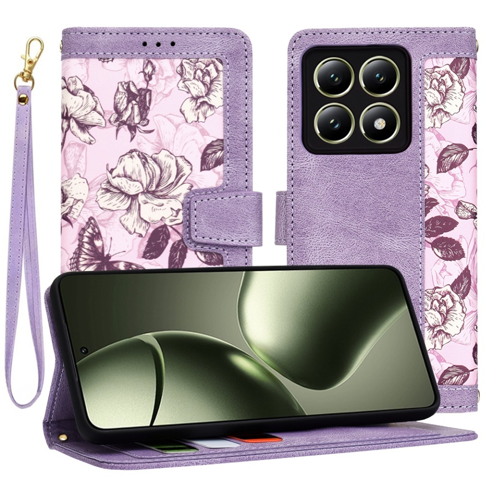 Husa pentru Xiaomi 14T, SKYDDAR INNOVATION, Flipcraft din Piele Ecologică, Stand Integrat, Buzunare pentru Carduri, set cu sticker, Mov