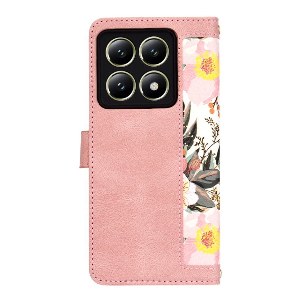 Husa pentru Xiaomi 14T, SKYDDAR INNOVATION, Flipcraft din Piele Ecologică, Stand Integrat, Buzunare pentru Carduri, set cu sticker, Roz - 2 | YEO