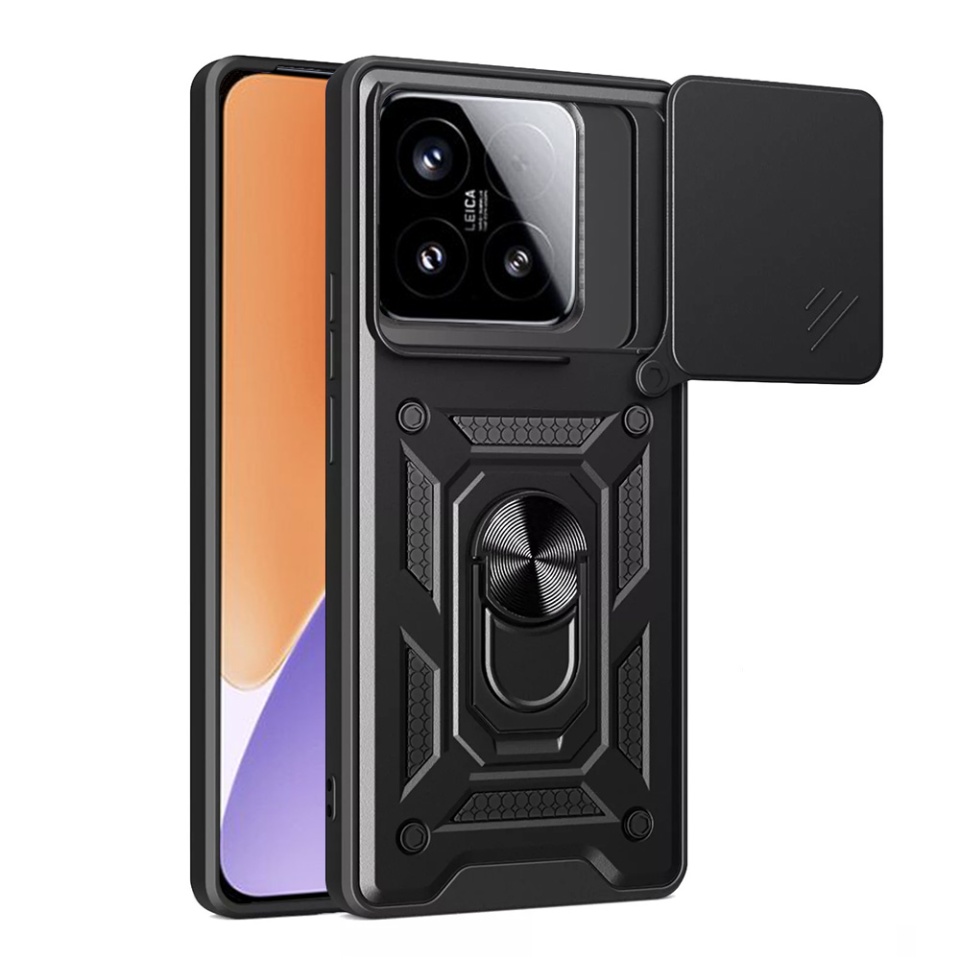 Husa pentru Xiaomi 15 cu inel magnetic si protectie camera Skyddar CamShield - Negru