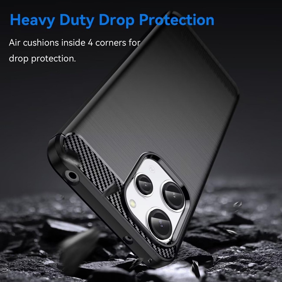 Husa pentru Xiaomi Redmi 13 / Poco M6 4G din Silicon Premium, Slim, cu textura Fibra Carbon - Negru - 2 | YEO